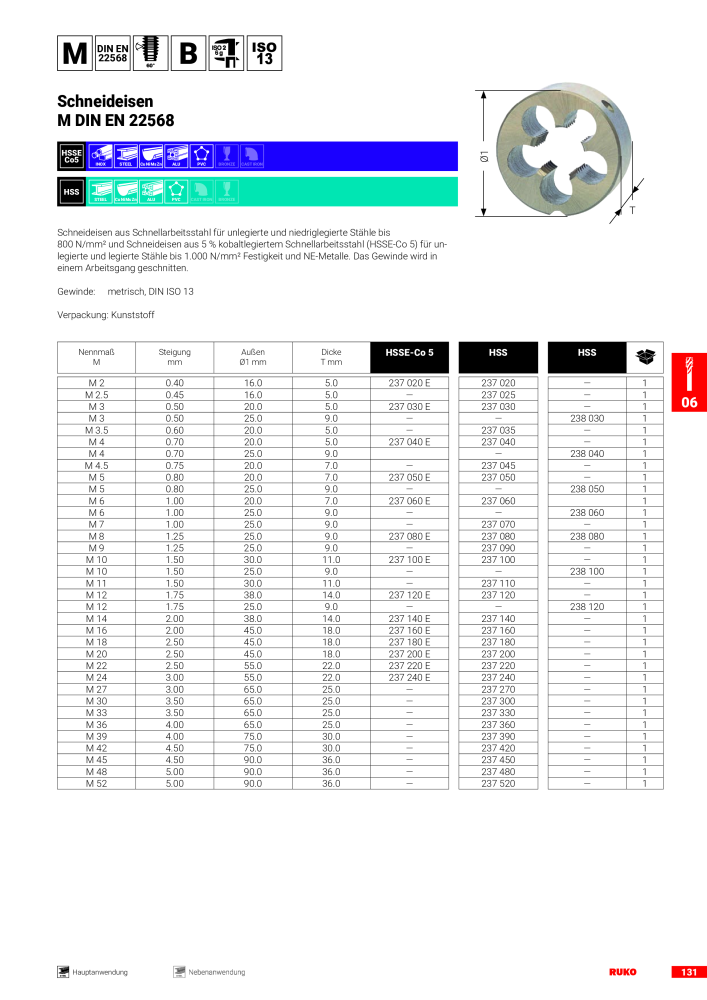 Ruko Hauptkatalog Präzisionswerkzeuge Nº: 126 - Página 133