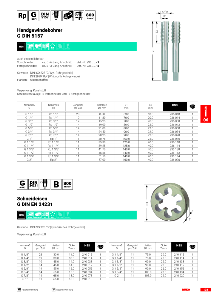 Ruko Hauptkatalog Präzisionswerkzeuge Nb. : 126 - Page 137