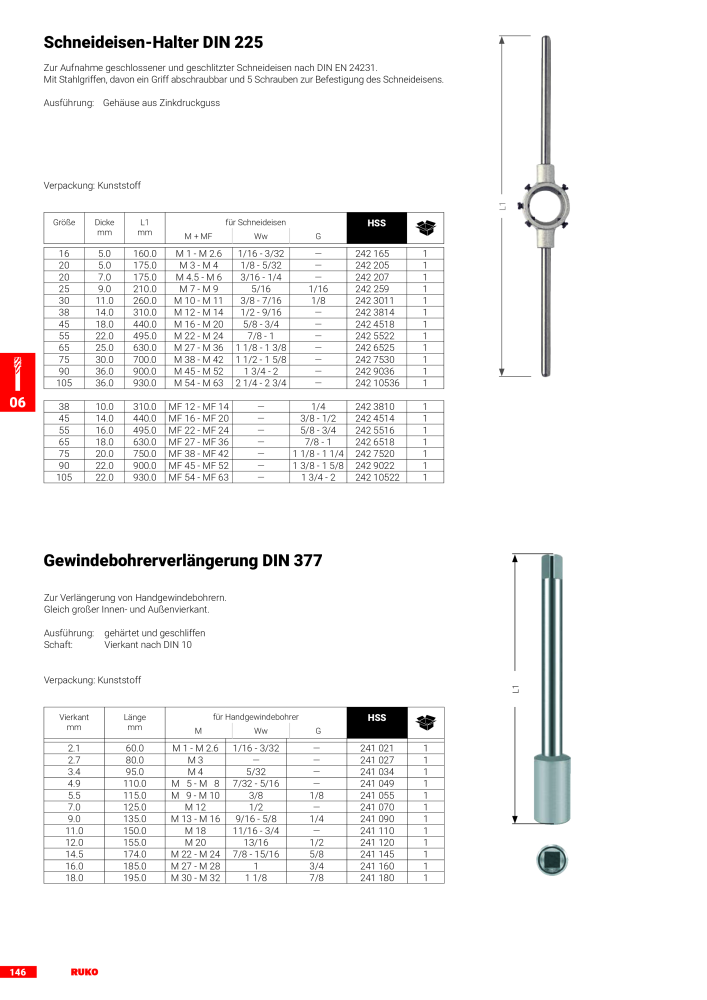 Ruko Hauptkatalog Präzisionswerkzeuge Nº: 126 - Página 148