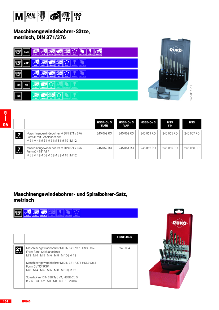 Ruko Hauptkatalog Präzisionswerkzeuge NR.: 126 - Pagina 166