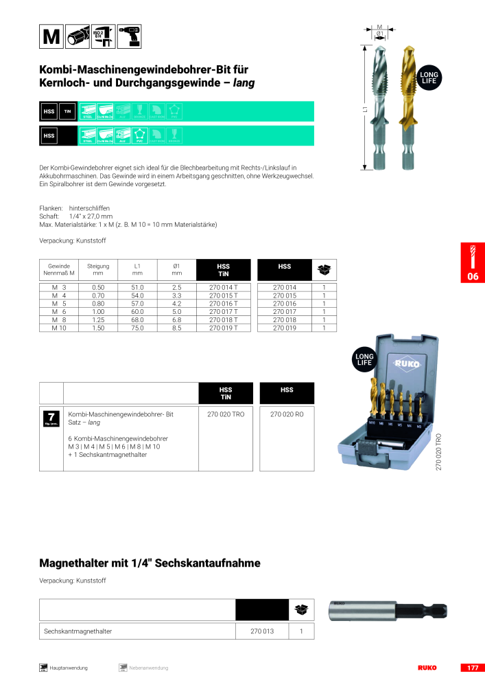 Ruko Hauptkatalog Präzisionswerkzeuge Nº: 126 - Página 179