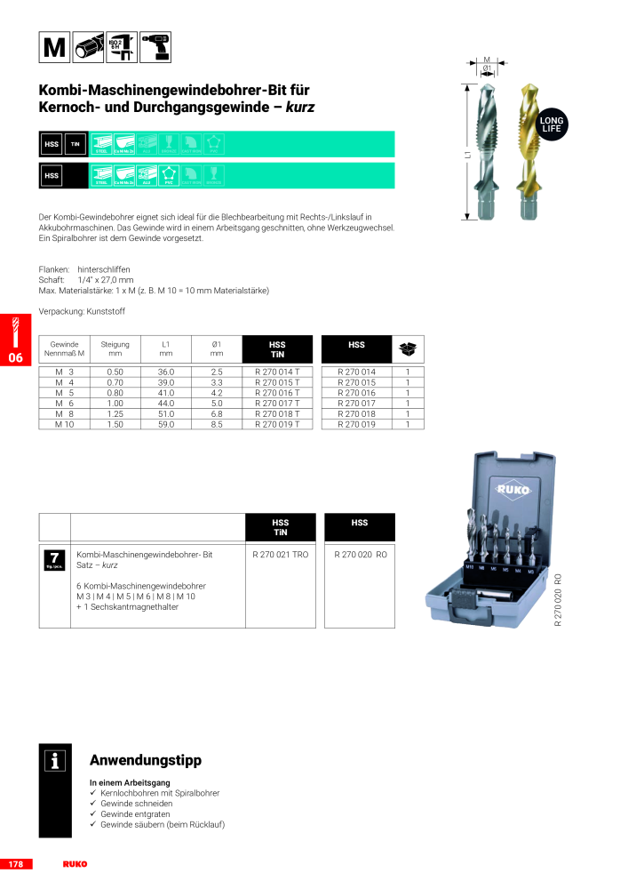 Ruko Hauptkatalog Präzisionswerkzeuge NO.: 126 - Page 180