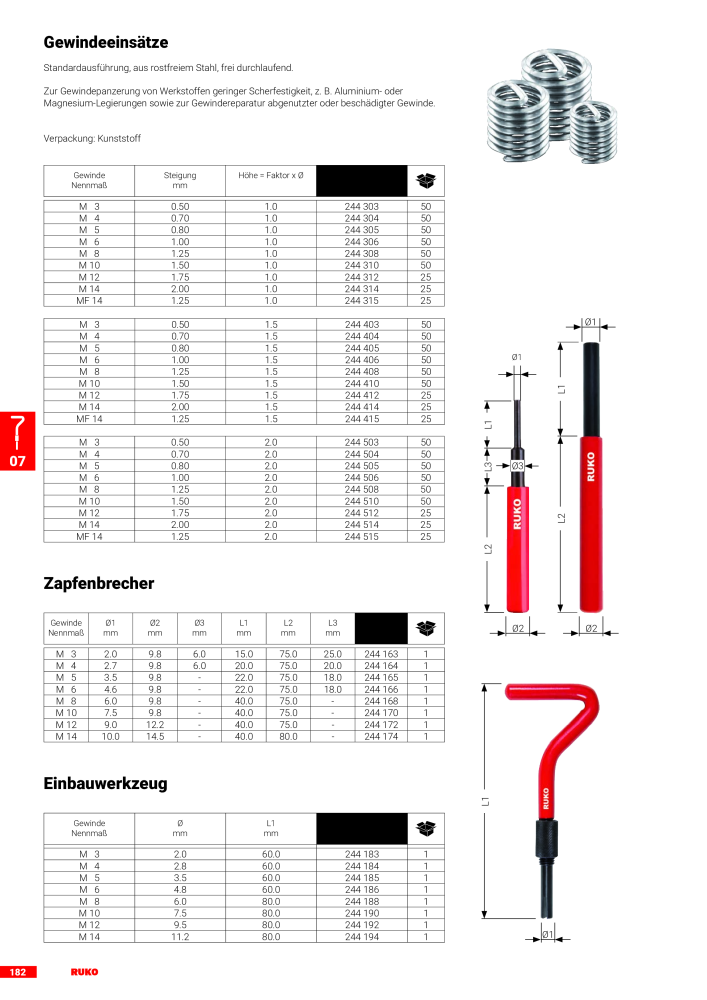 Ruko Hauptkatalog Präzisionswerkzeuge NR.: 126 - Strona 184