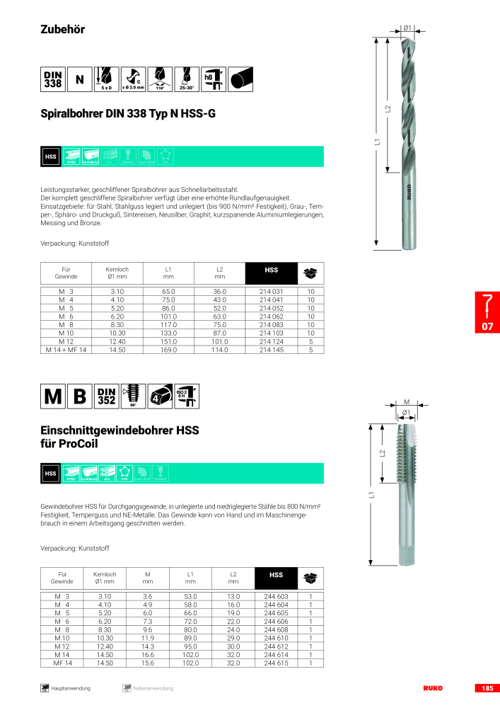 Ruko Hauptkatalog Präzisionswerkzeuge NR.: 126 - Seite 187