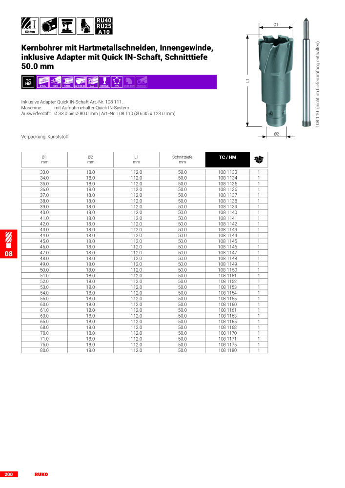 Ruko Hauptkatalog Präzisionswerkzeuge Nb. : 126 - Page 202