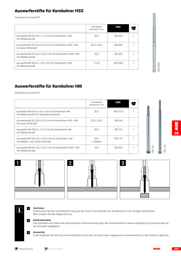 Ruko Hauptkatalog Präzisionswerkzeuge Nb. : 126 - Page 205