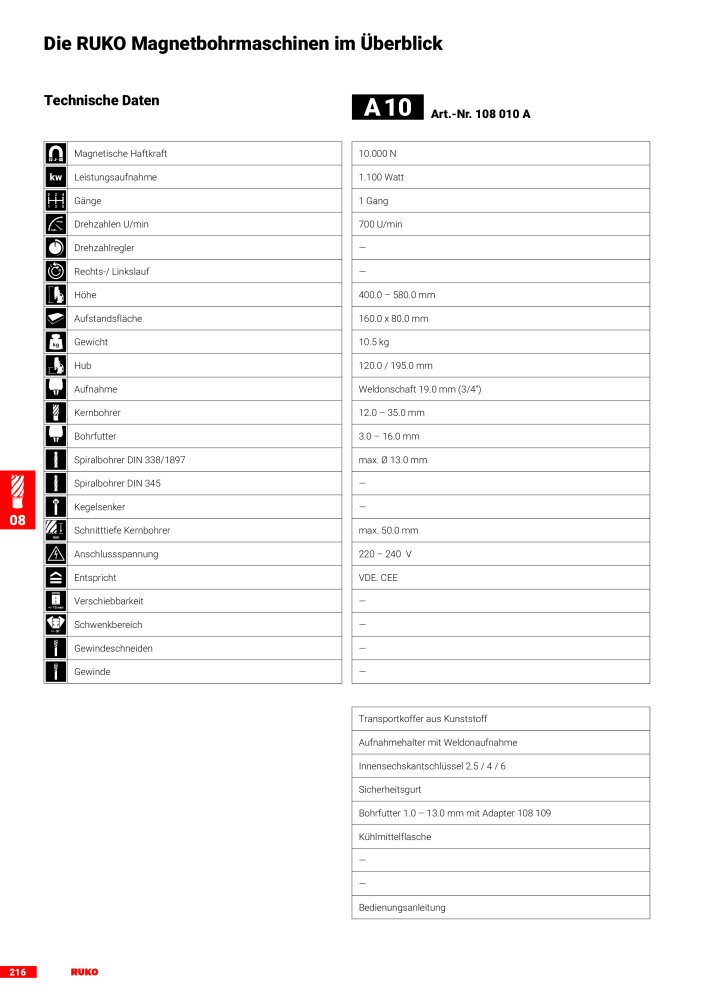 Ruko Hauptkatalog Präzisionswerkzeuge n.: 126 - Pagina 218