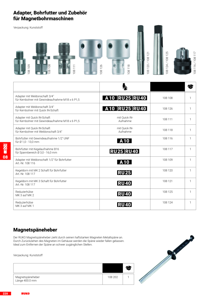 Ruko Hauptkatalog Präzisionswerkzeuge NR.: 126 - Seite 222