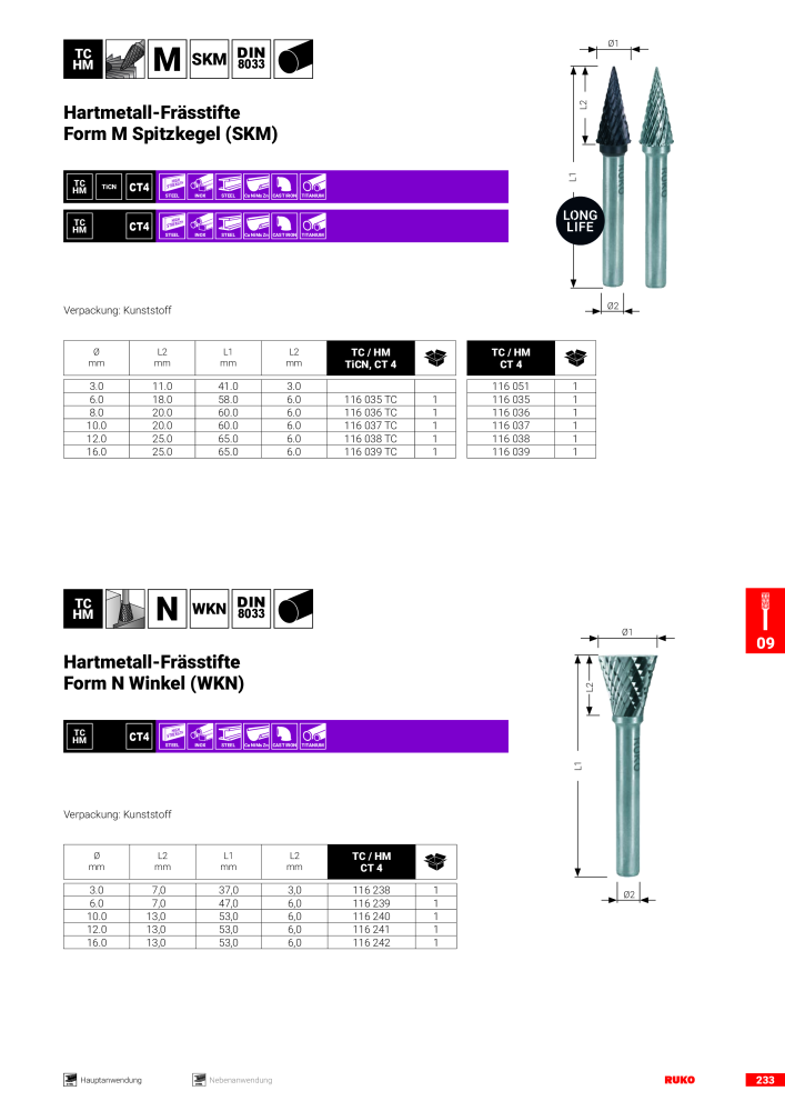 Ruko Hauptkatalog Präzisionswerkzeuge Nº: 126 - Página 235