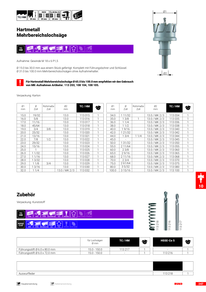 Ruko Hauptkatalog Präzisionswerkzeuge Nb. : 126 - Page 249