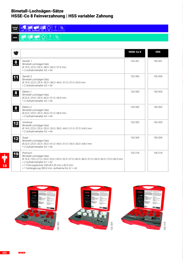 Ruko Hauptkatalog Präzisionswerkzeuge NR.: 126 - Pagina 254