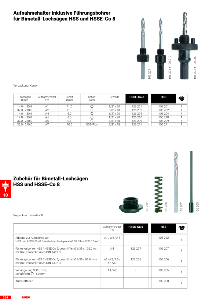 Ruko Hauptkatalog Präzisionswerkzeuge NR.: 126 - Pagina 256