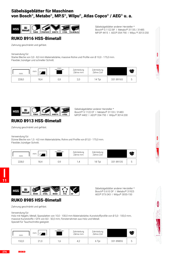 Ruko Hauptkatalog Präzisionswerkzeuge Nb. : 126 - Page 278