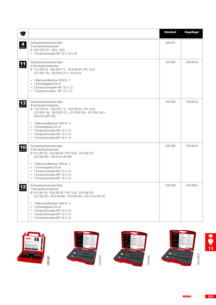 Ruko Hauptkatalog Präzisionswerkzeuge Nº: 126 - Página 301