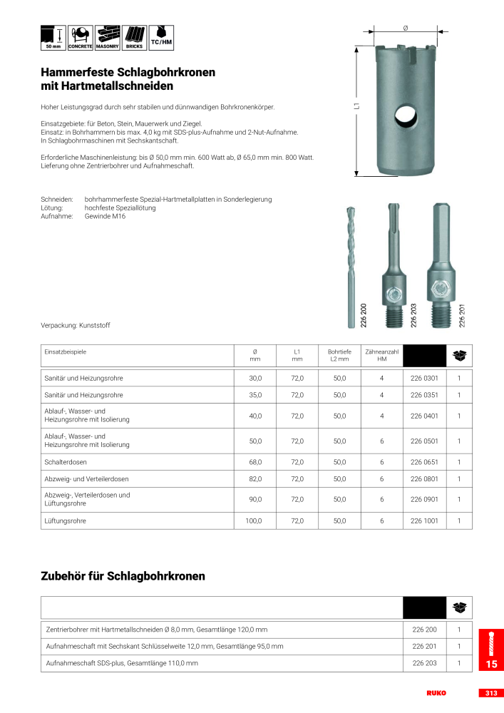 Ruko Hauptkatalog Präzisionswerkzeuge Č. 126 - Strana 315