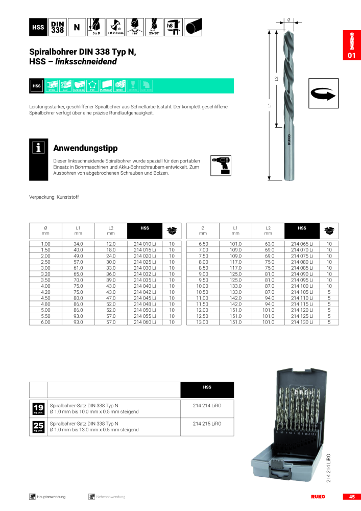 Ruko Hauptkatalog Präzisionswerkzeuge NR.: 126 - Pagina 47