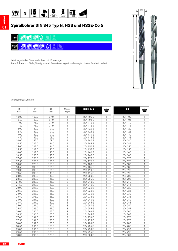 Ruko Hauptkatalog Präzisionswerkzeuge Nb. : 126 - Page 54