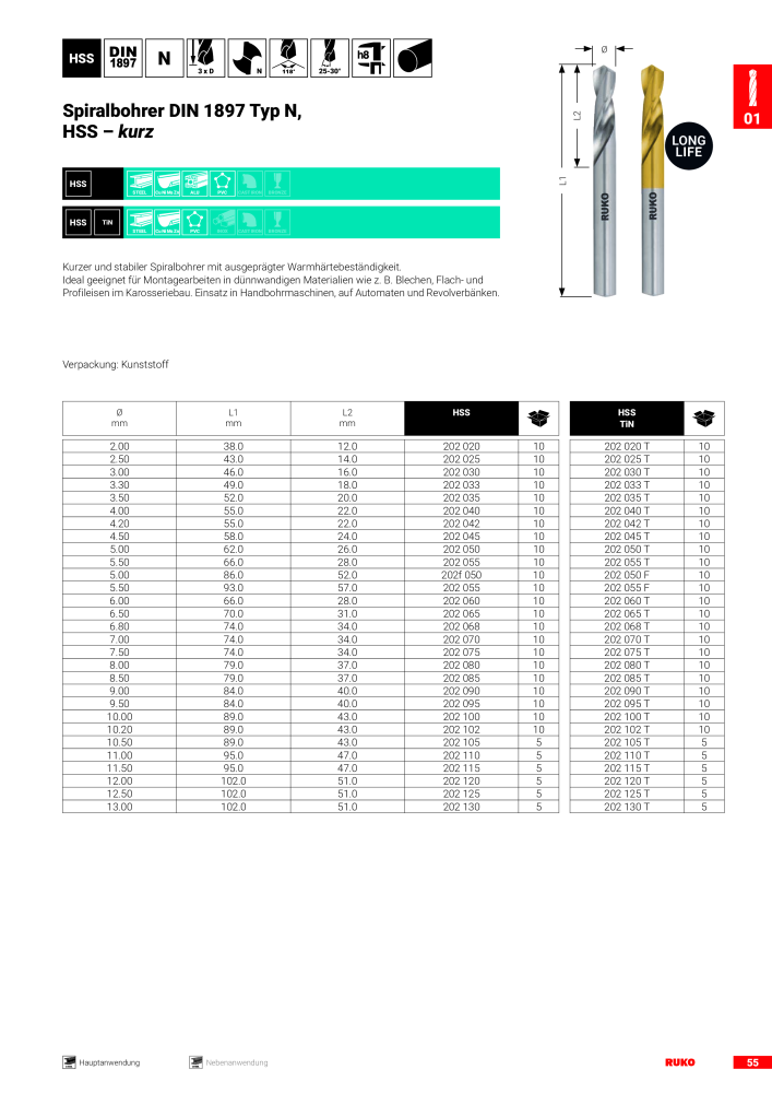 Ruko Hauptkatalog Präzisionswerkzeuge NR.: 126 - Pagina 57