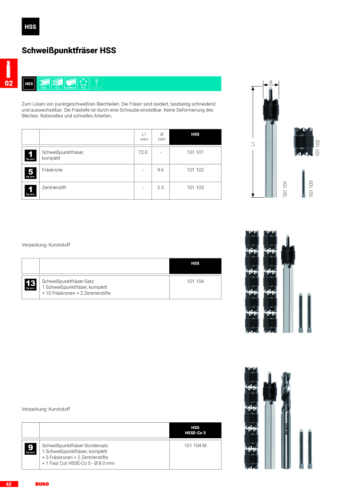 Ruko Hauptkatalog Präzisionswerkzeuge Nº: 126 - Página 64