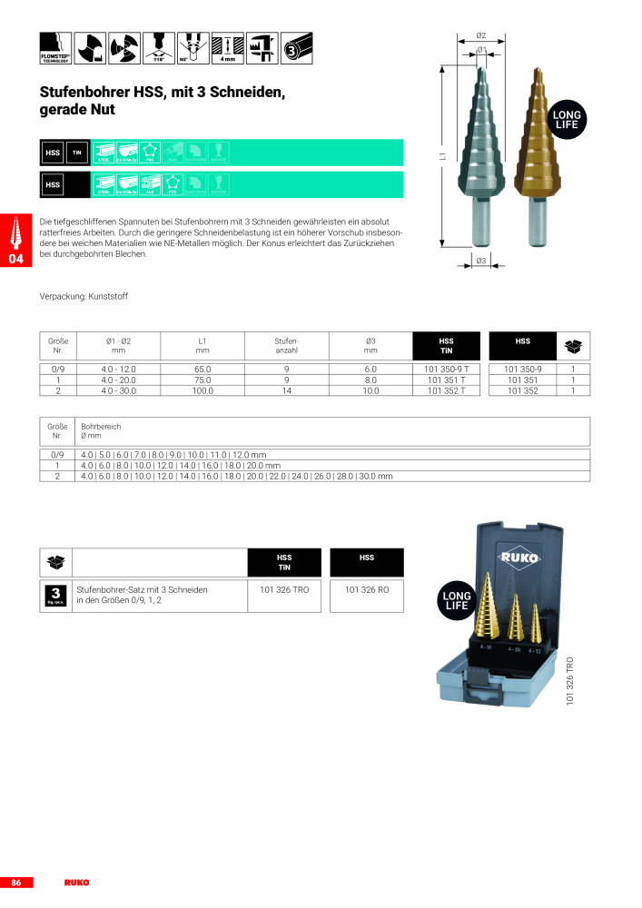 Ruko Hauptkatalog Präzisionswerkzeuge NR.: 126 - Pagina 88