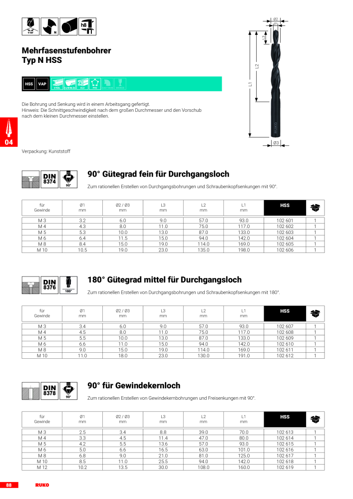 Ruko Hauptkatalog Präzisionswerkzeuge Nb. : 126 - Page 90