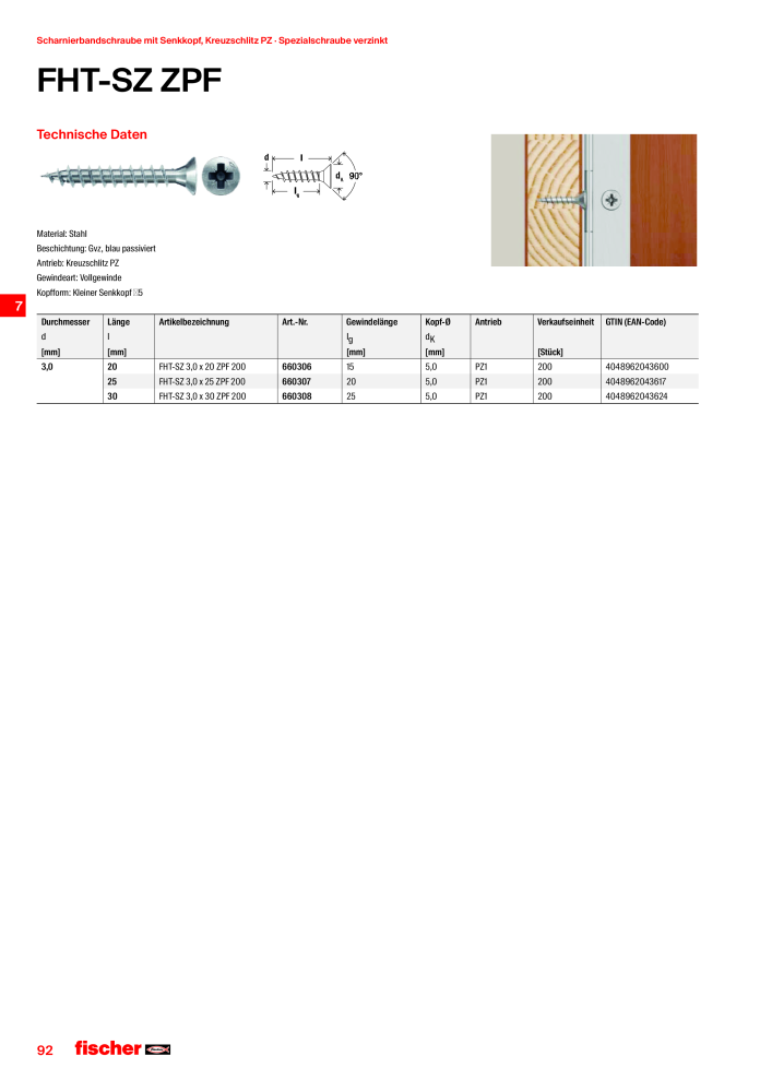 fischer Schrauben Hauptkatalog NR.: 1267 - Seite 92