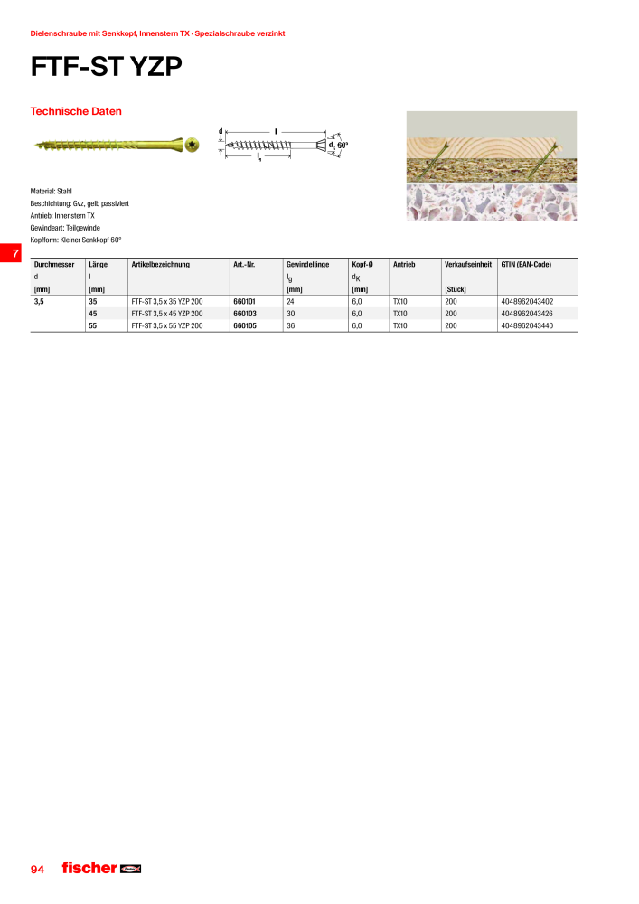 fischer Schrauben Hauptkatalog Nb. : 1267 - Page 94