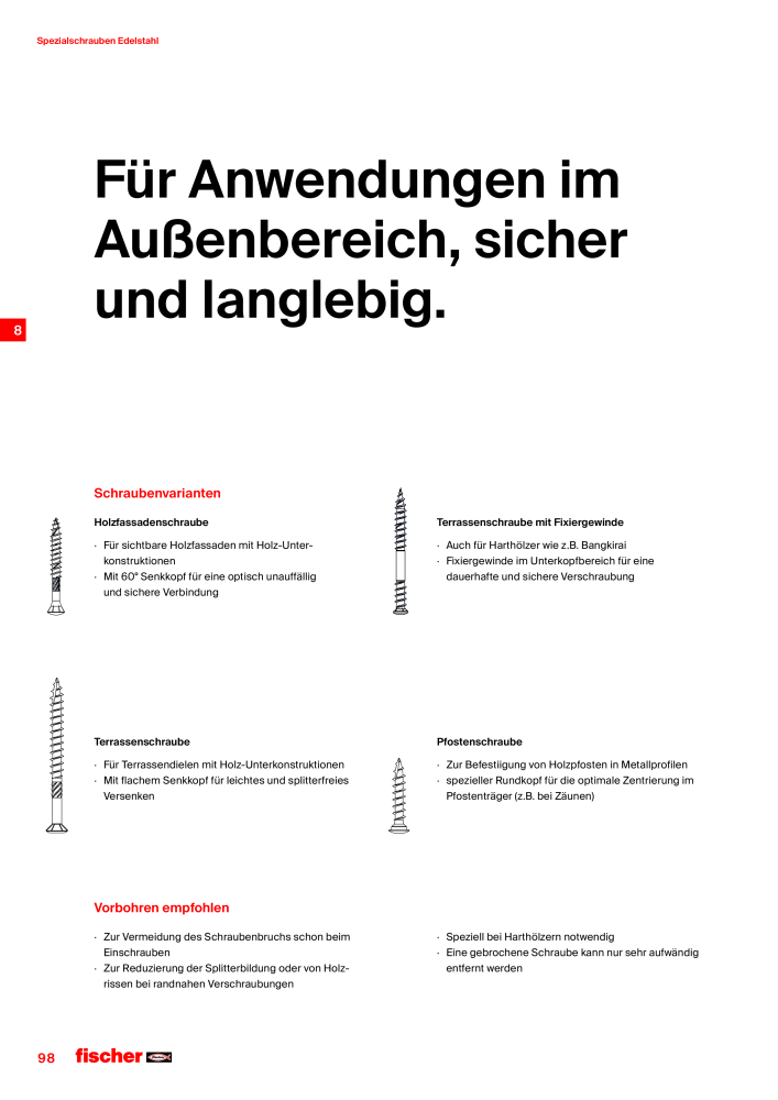 fischer Schrauben Hauptkatalog Nb. : 1267 - Page 98