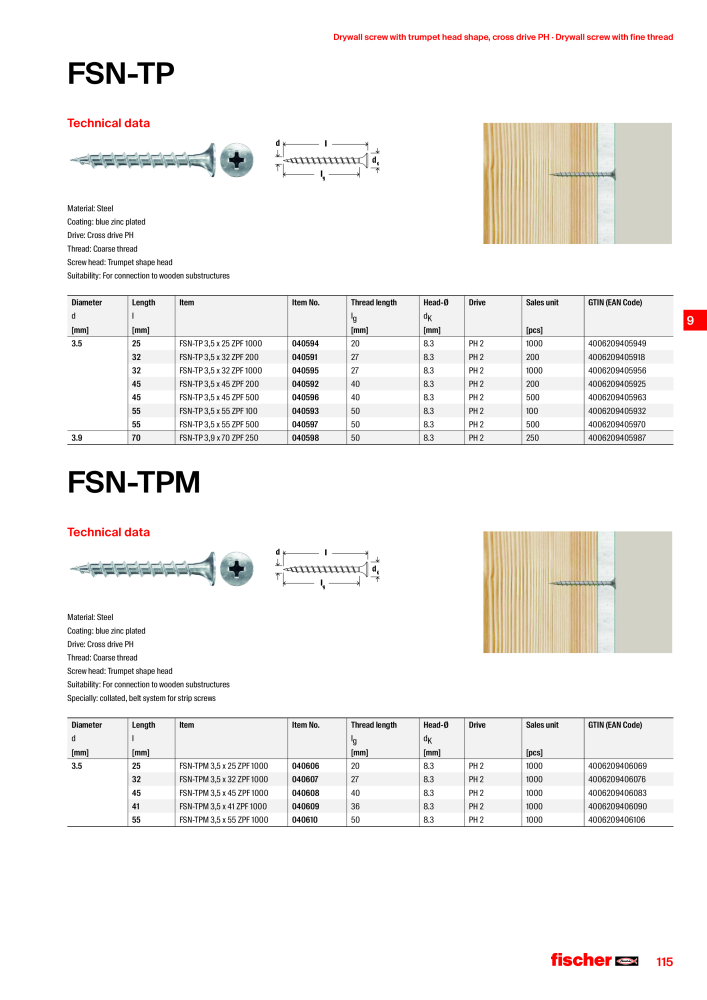 fischer screws maincatalogue NR.: 1268 - Strona 115