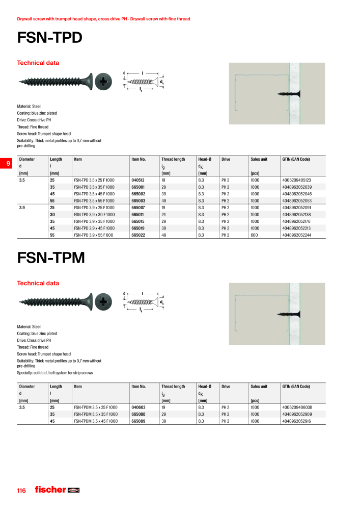 fischer screws maincatalogue NR.: 1268 - Seite 116