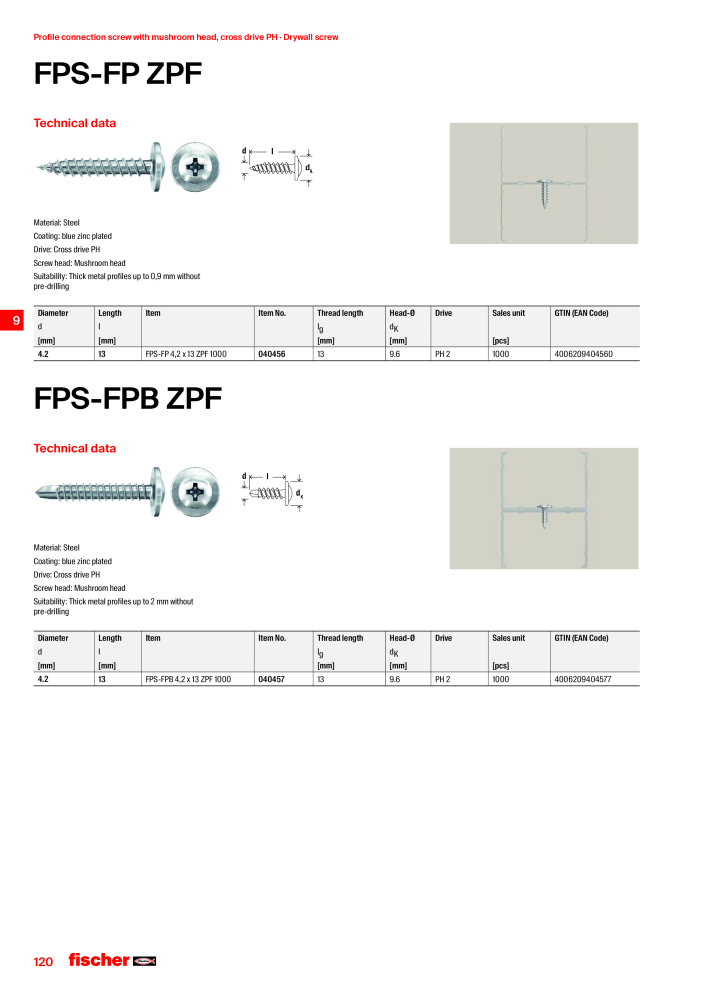 fischer screws maincatalogue Č. 1268 - Strana 120