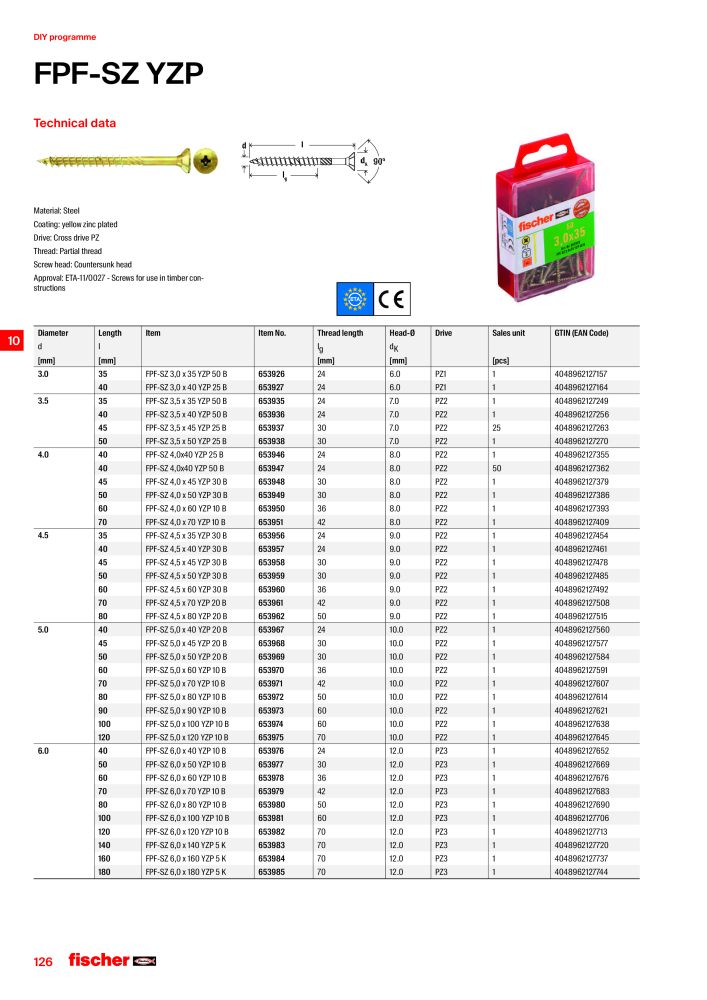 fischer screws maincatalogue NR.: 1268 - Strona 126