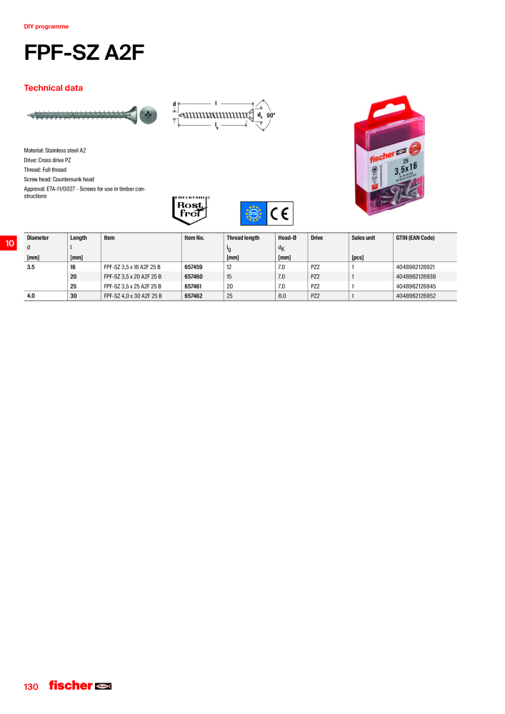 fischer screws maincatalogue NR.: 1268 - Seite 130