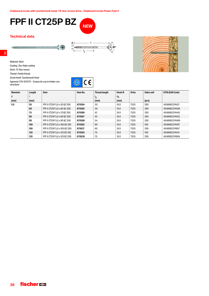 fischer screws maincatalogue Nb. : 1268 - Page 38