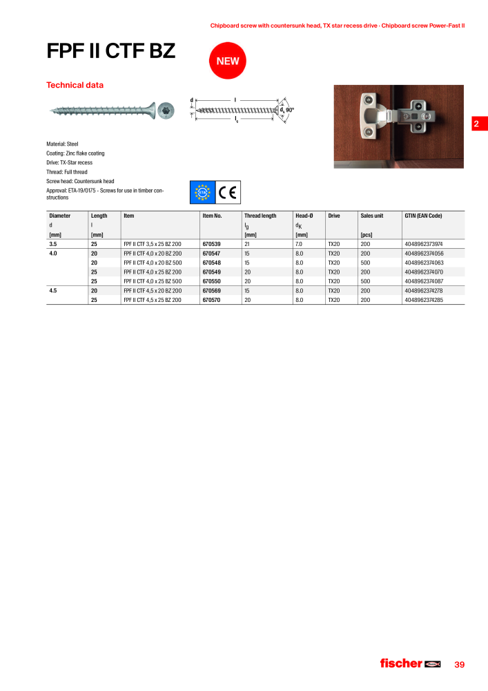 fischer screws maincatalogue NR.: 1268 - Seite 39