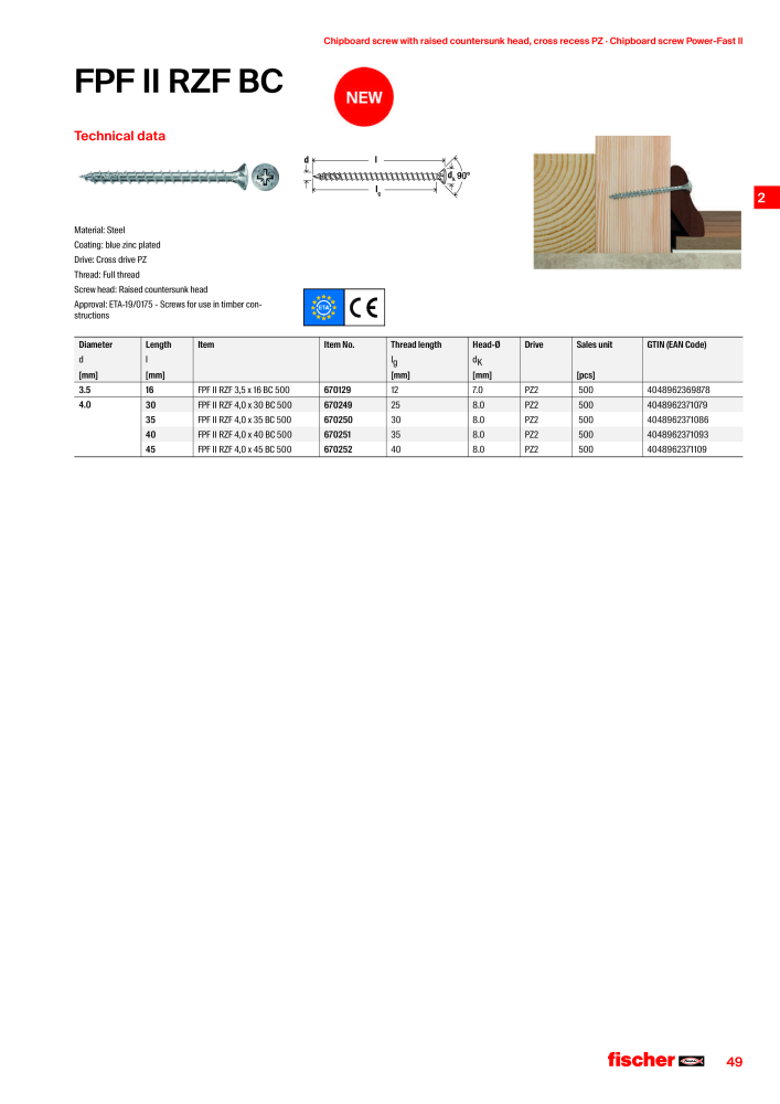 fischer screws maincatalogue Č. 1268 - Strana 49