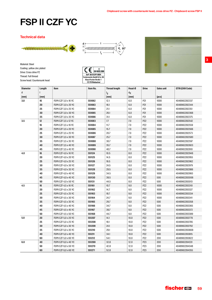 fischer screws maincatalogue NR.: 1268 - Strona 59