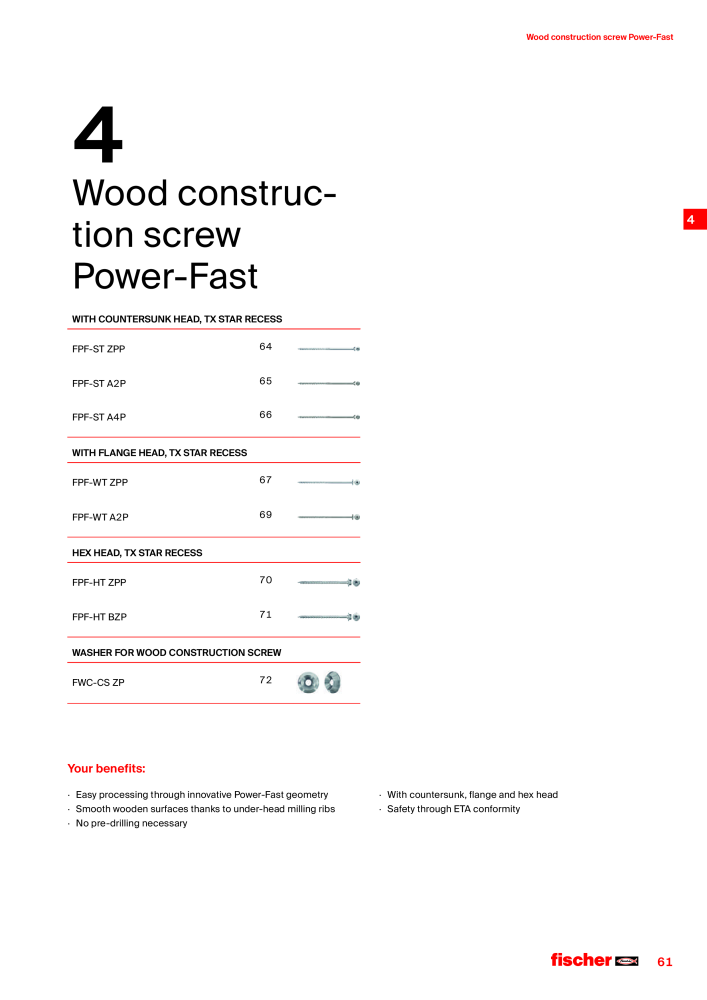 fischer screws maincatalogue Nb. : 1268 - Page 61