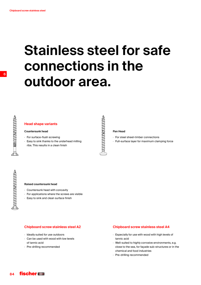 fischer screws maincatalogue Č. 1268 - Strana 84