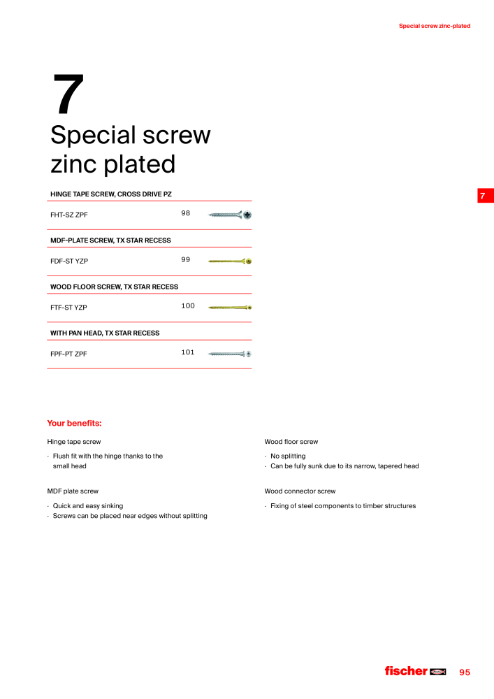 fischer screws maincatalogue Nb. : 1268 - Page 95