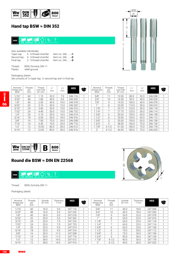 Ruko main catalogue precision tools Nb. : 127 - Page 138