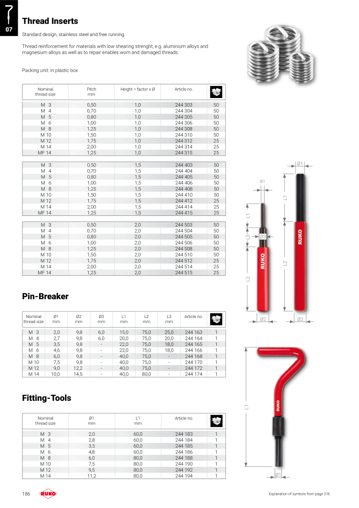 Ruko main catalogue precision tools NO.: 127 - Page 186