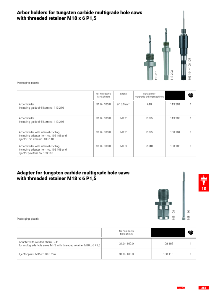 Ruko main catalogue precision tools Nb. : 127 - Page 257