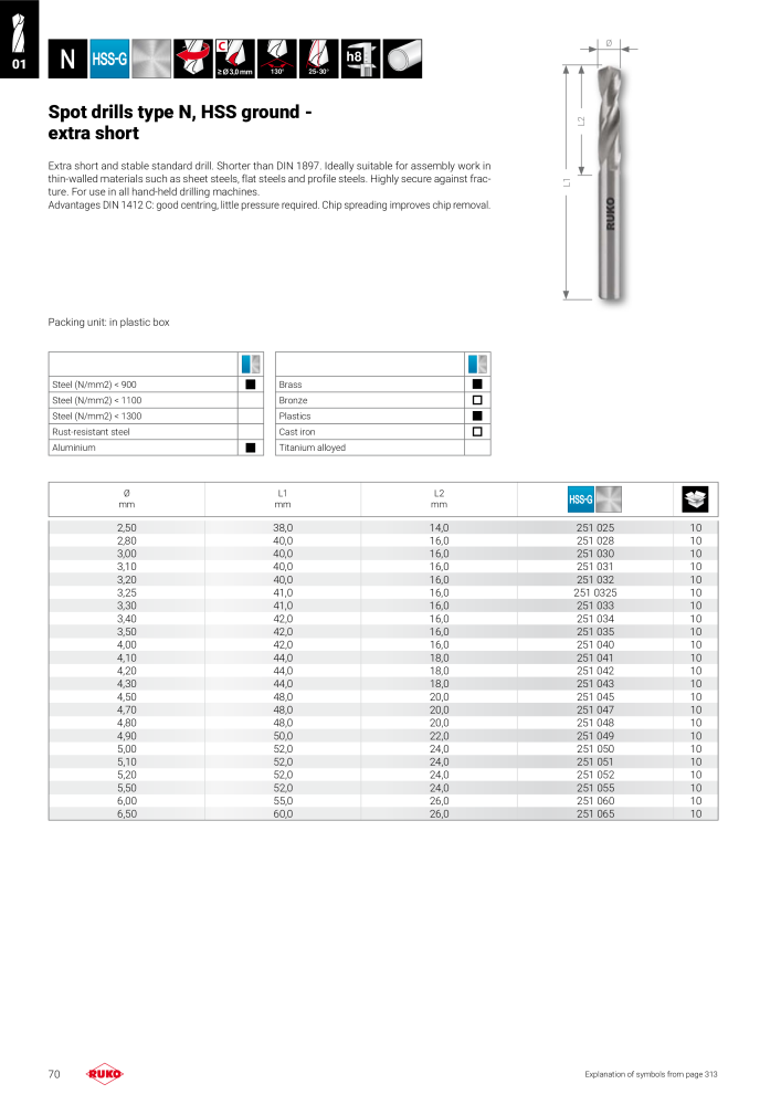 Ruko main catalogue precision tools NR.: 127 - Side 70