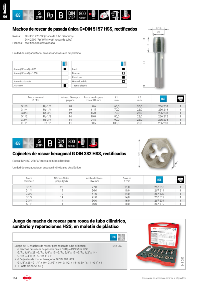 Catálogo principal de Ruko herramientas de precisión NO.: 128 - Page 154