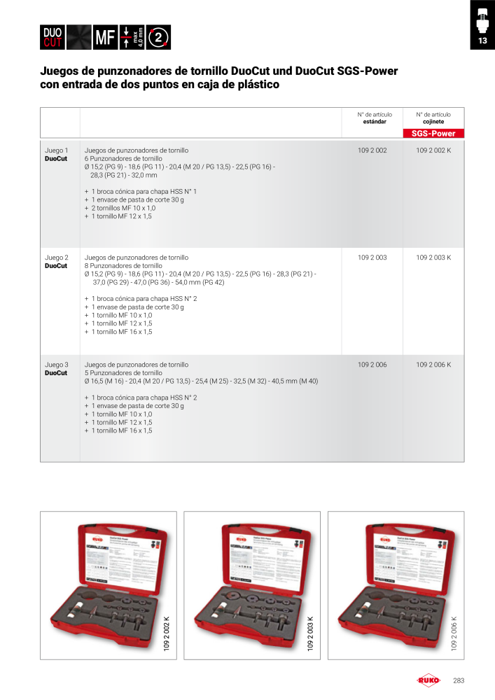 Catálogo principal de Ruko herramientas de precisión NO.: 128 - Page 283