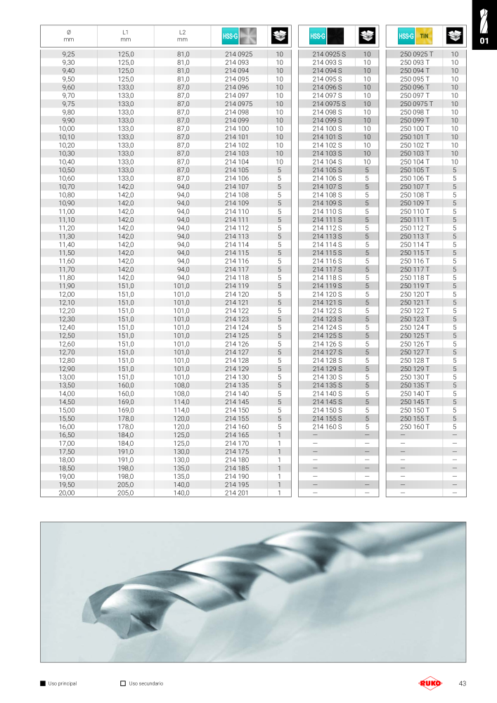 Catálogo principal de Ruko herramientas de precisión Nb. : 128 - Page 43