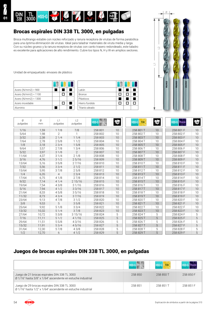 Catálogo principal de Ruko herramientas de precisión Nº: 128 - Página 54