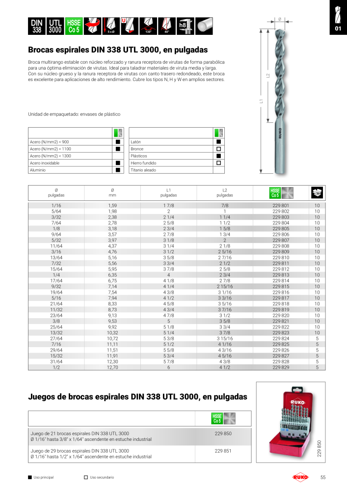 Catálogo principal de Ruko herramientas de precisión NR.: 128 - Pagina 55