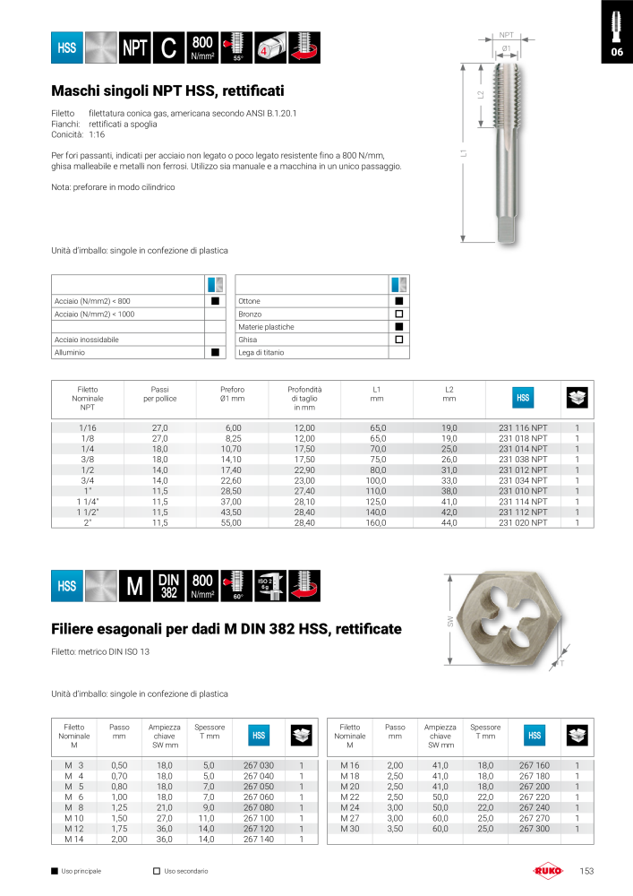 Catalogo principale degli utensili di precisione Ruko Nb. : 130 - Page 153